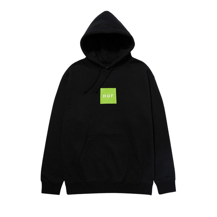 HUF Box Logo Pullover Hoodie 'Black/Huf Green'