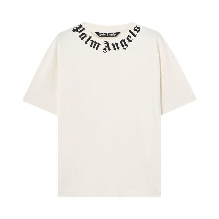 Palm Angels Neck Logo Regular T-Shirt 'Off White/Black'