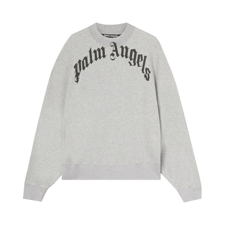 Palm Angels Curved Logo Crew 'Grey/Black'