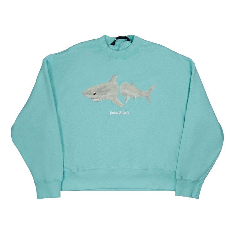 Palm Angels White Shark Crew 'Light Blue'