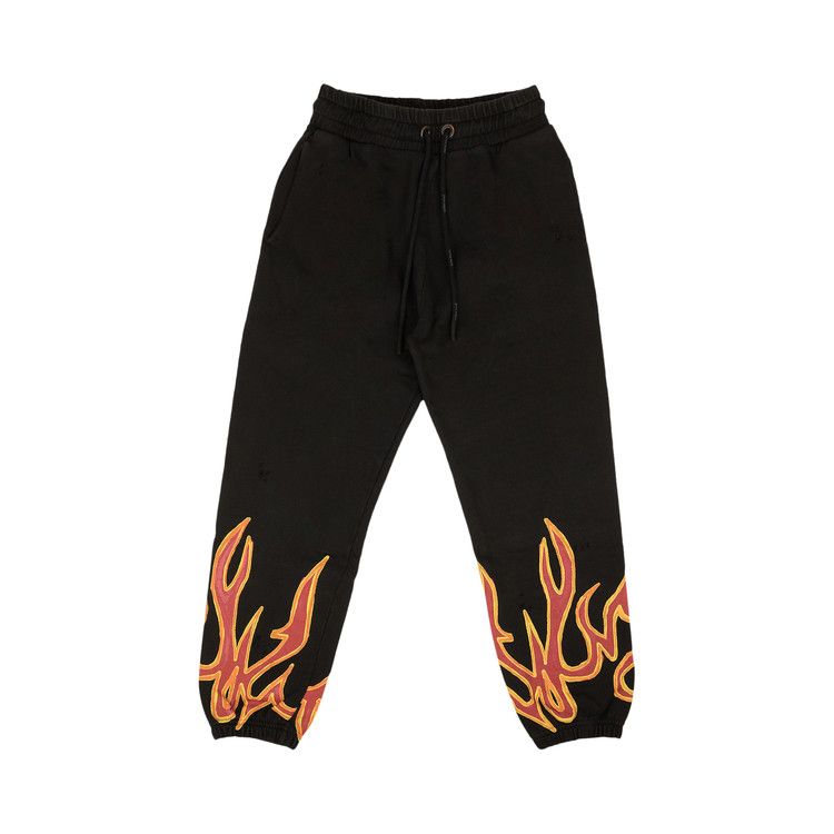 Palm Angels GD Graffiti Flames Sweatpants 'Black/Red'