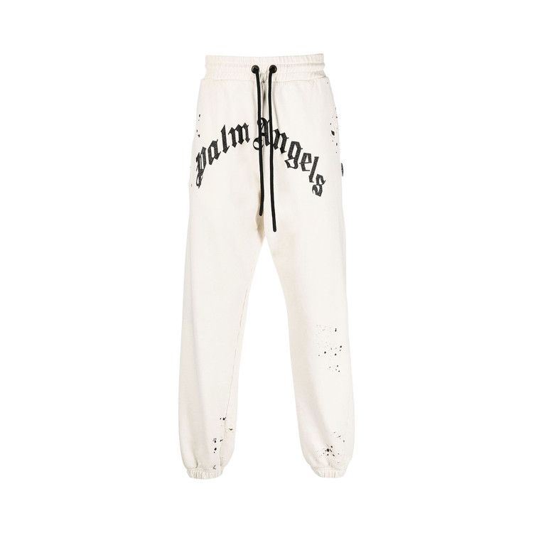 Palm Angels GD Glittered Logo Sweatpants 'Off White'