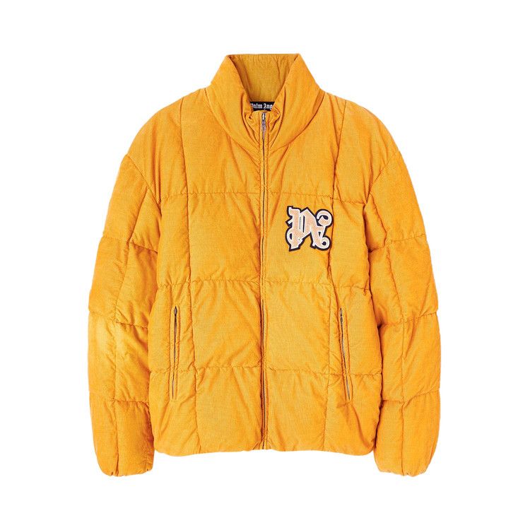 Palm Angels Monogram Corduroy Down Jacket 'Light Orange'