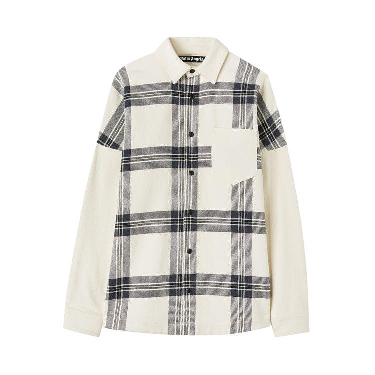 Palm Angels Logo Check Overshirt 'Off White/Anthracite'