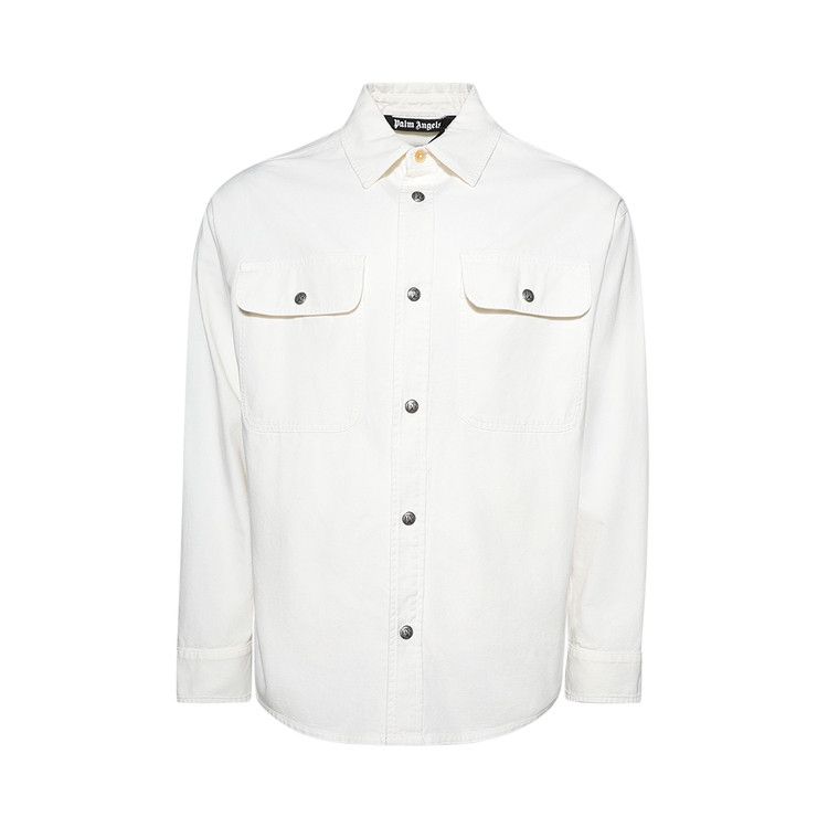Palm Angels Monogram Embroidery Overshirt 'Off White'