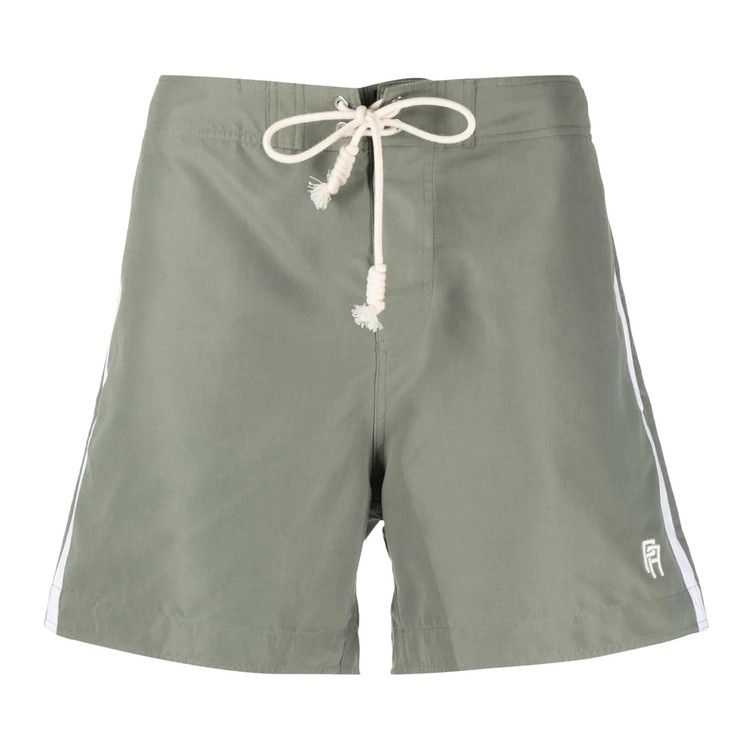 Palm Angels Monogram Swimshort 'Mlitary/White'