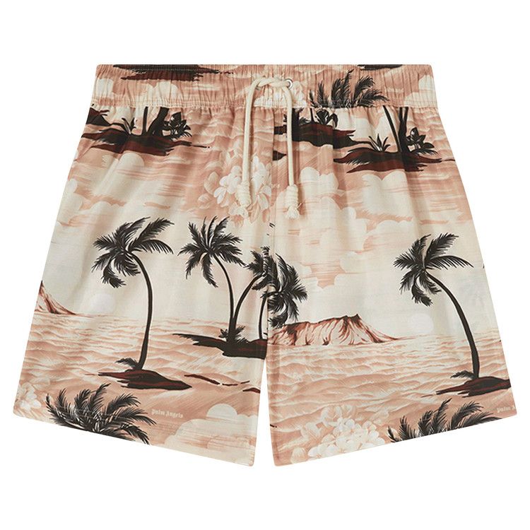 Palm Angels Hawaiian Dream Swimshorts 'Beige/Black'