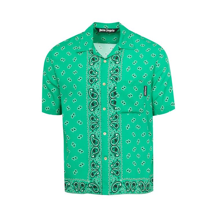 Palm Angels Paisley Bowling Shirt 'Green'