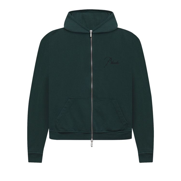 Rhude Full Zip Hoodie 'Emerald Green'