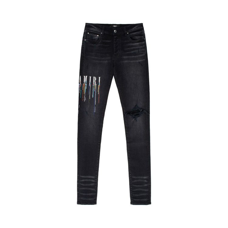 Amiri Paint Drip Logo Jean 'Aged Black'