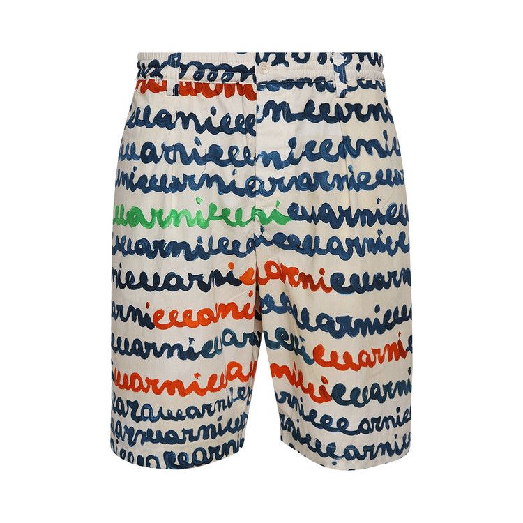 Marni Scribble Logo Shorts 'Ivory'