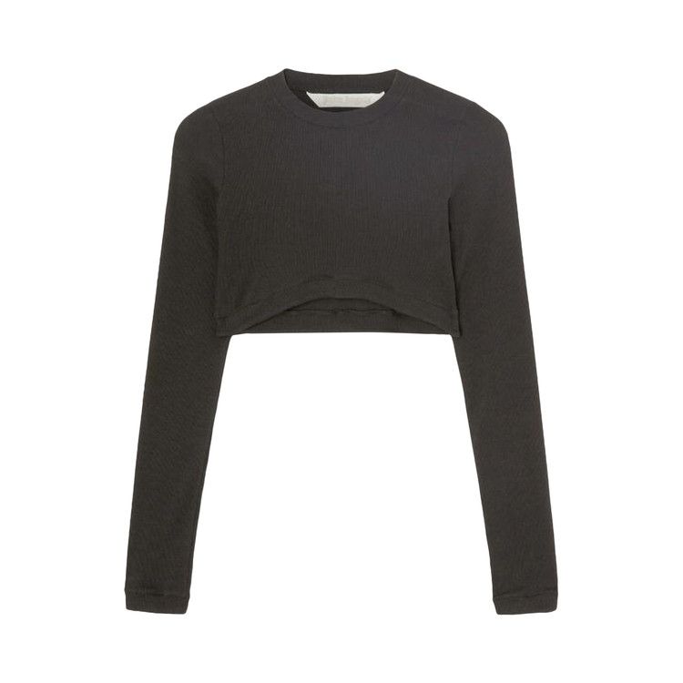 Palm Angels Fitted Ribbed Long-Sleeve Tee 'Black'