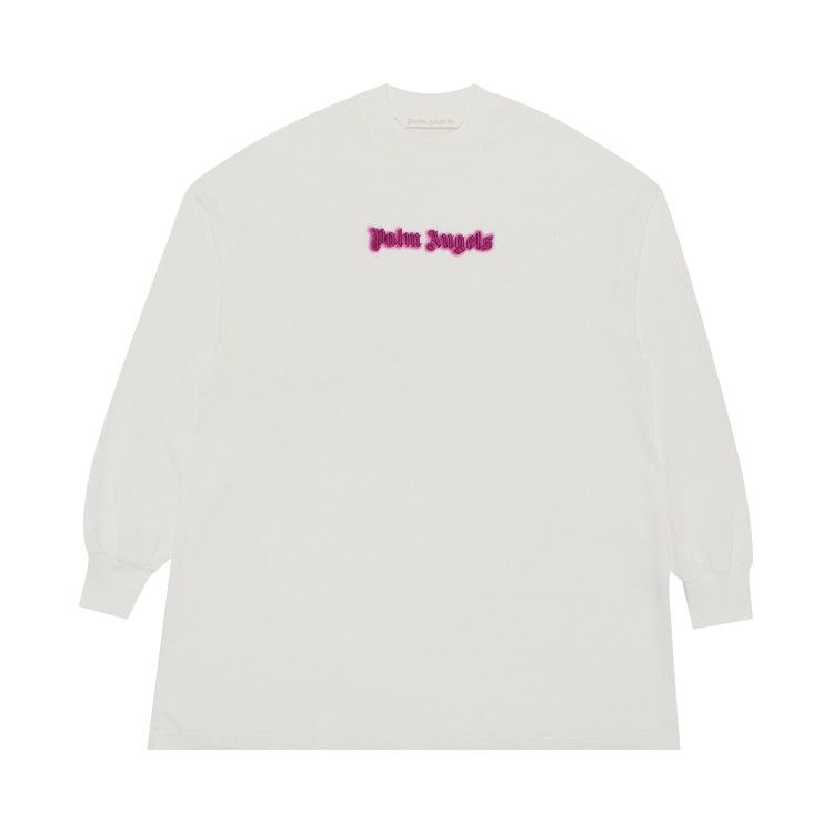 Palm Angels Neon Logo Tee Dress 'Off White/Fuschia'