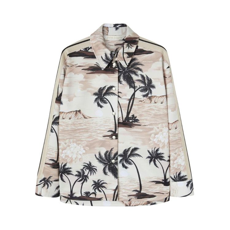 Palm Angels Hawaiian Track Shirt 'Beige/Black'