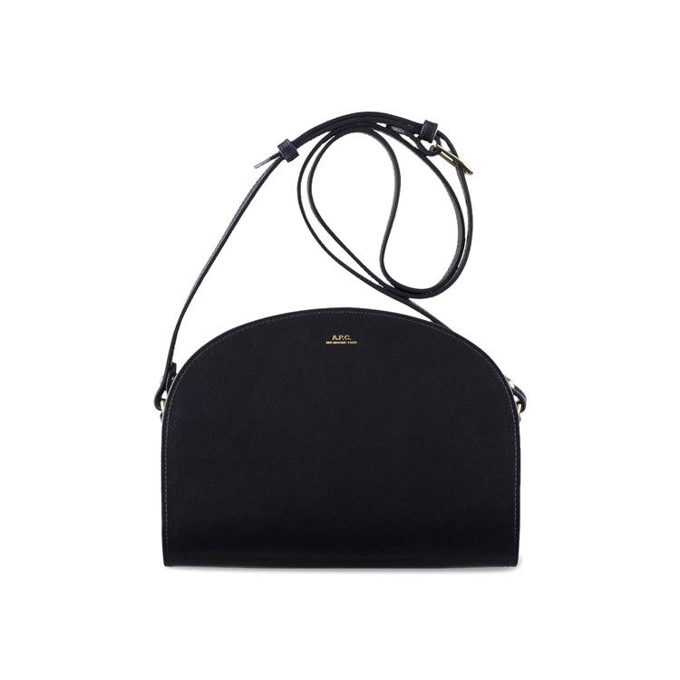 A.P.C. Demi Lune Leather Shoulder Bag 'Black'