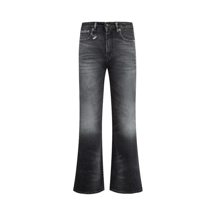 R13 Joan Cropped Flare Jean 'Essex Black Stretch'