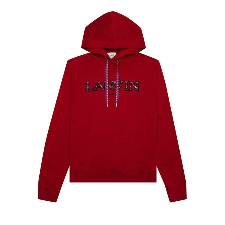 Lanvin Curb Embroidered Hoodie 'Lipstick'