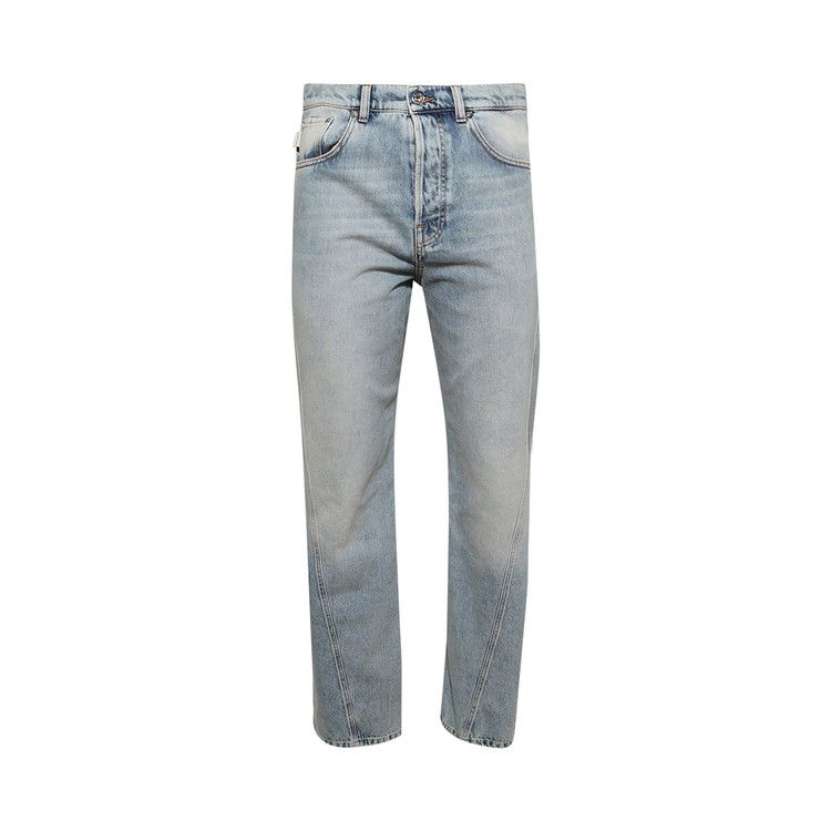 Lanvin Logo Patch Straight Jeans 'Light Blue'