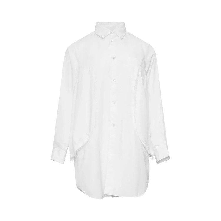 Comme des Garçons Ruched Panel Longline Blouse 'White'