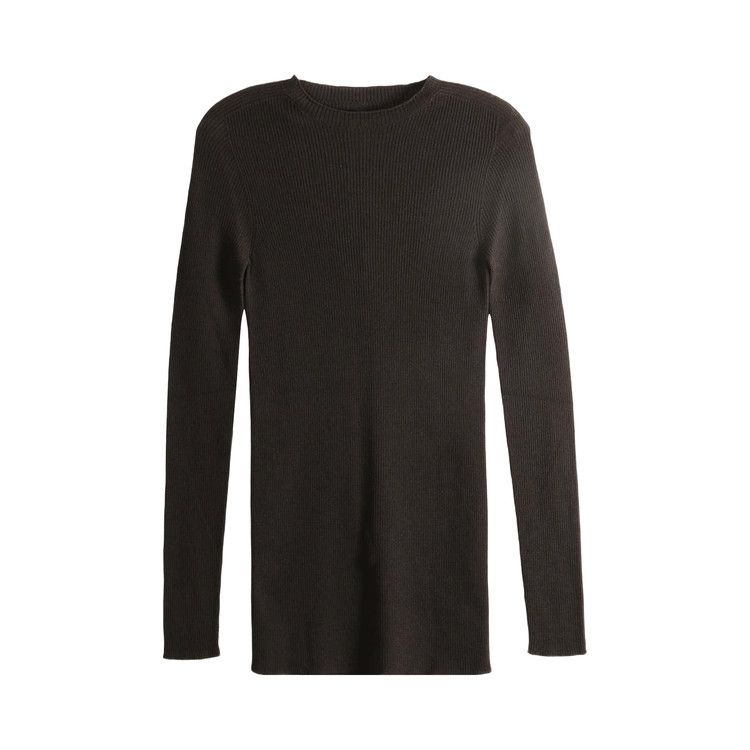 Rick Owens Ribbed Round Neck 'Grease'