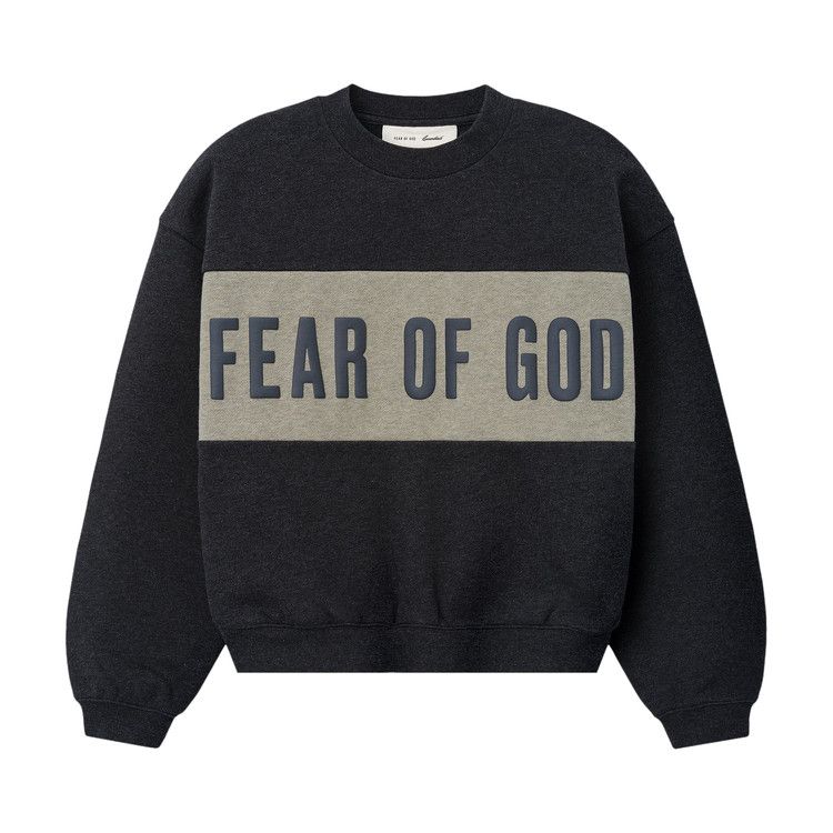 Fear of God Essentials Cropped Relaxed Panelled Sweatshirt 'Iron Grey Heather/ Seal Heather'