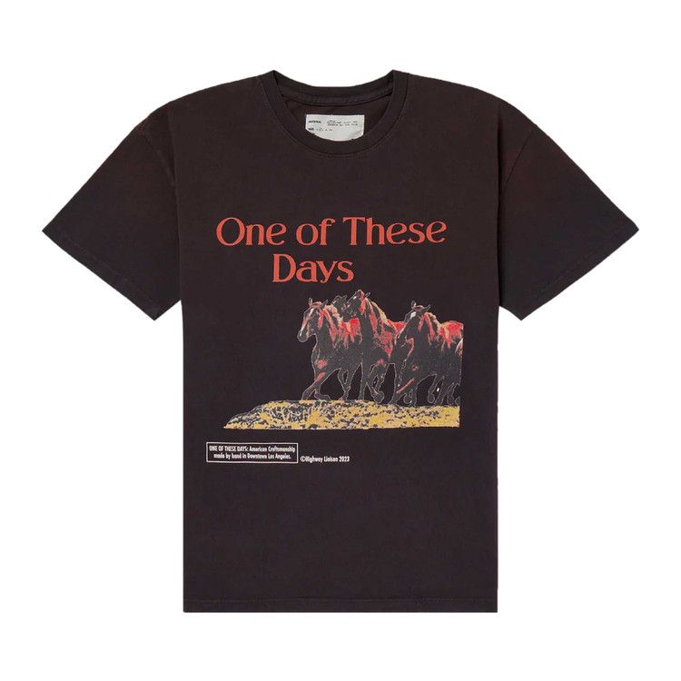 One Of These Days Wild Horses T-Shirt 'Faded Black'