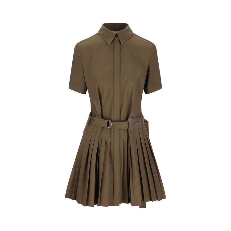 Loewe Pleated Dress 'Khaki Green'