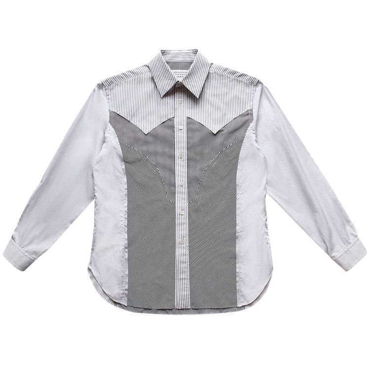 Maison Margiela Patchwork Stripes Button Down Shirt 'Black'