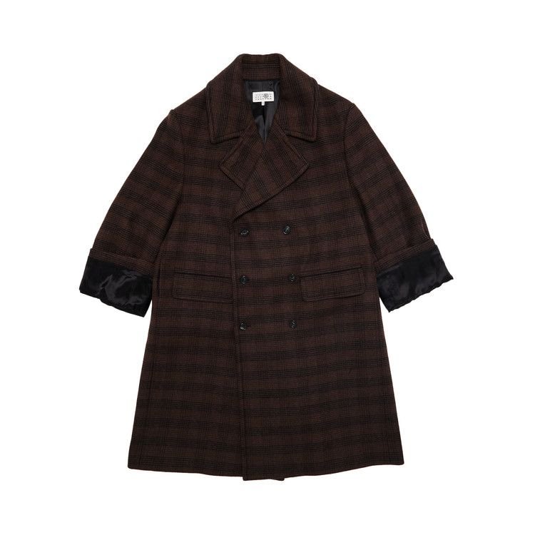 MM6 Maison Margiela Checked Wool Blend Coat 'Brown/Black'