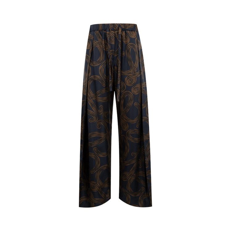 Loewe Elasticated Trousers 'Navy/Brown'