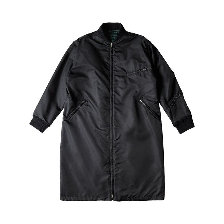MM6 Maison Margiela Long Nylon Bomber Coat 'Black'