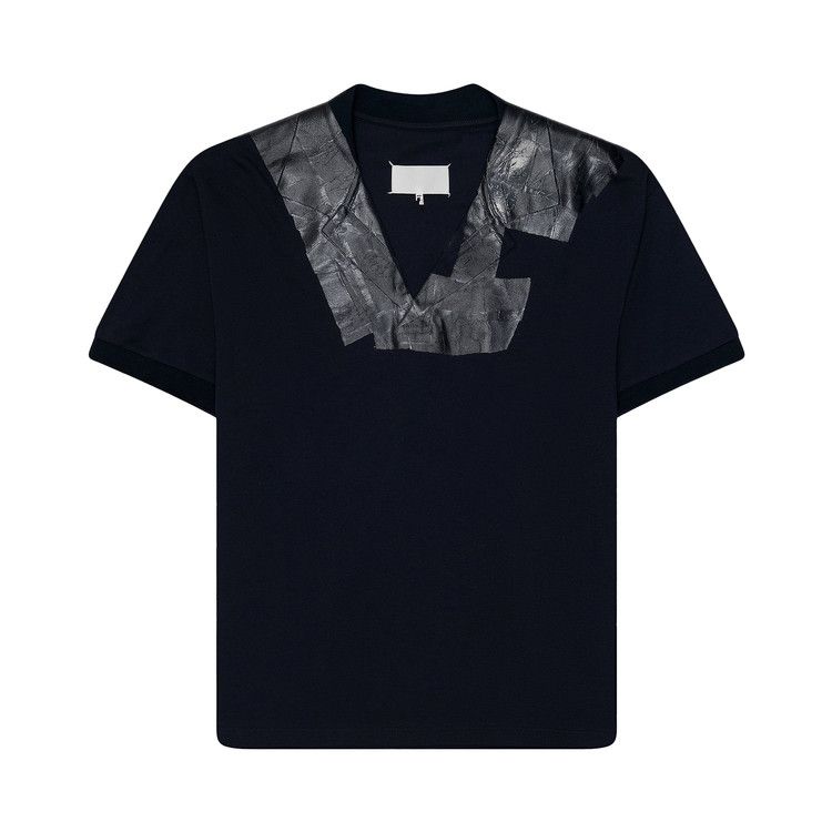 Maison Margiela Pique Polo With Tape Details 'Blue'