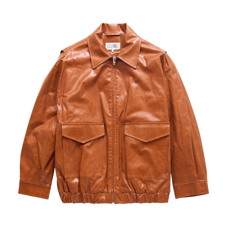 MM6 Maison Margiela Faux Leather Aviator Bomber Jacket 'Caramel'