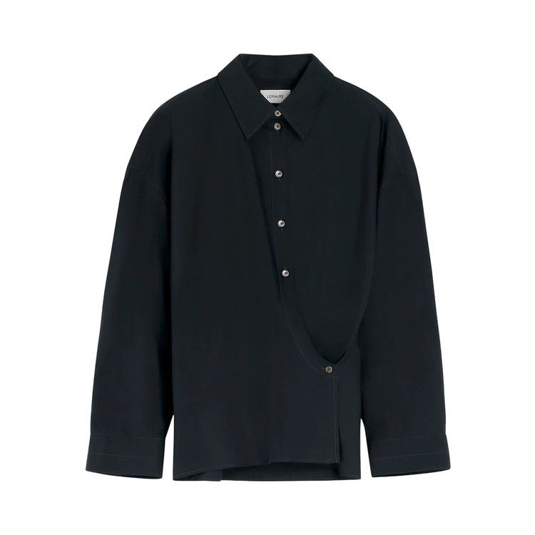 Lemaire Straight Collar Twisted Shirt 'Squid Ink'
