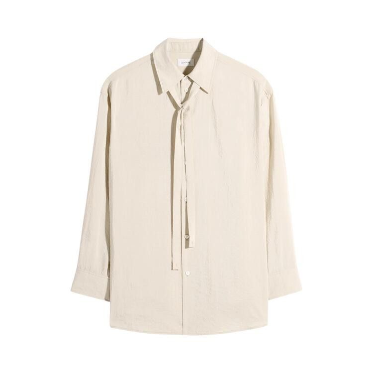 Lemaire Long Shirt With Tie 'Oat Milk'