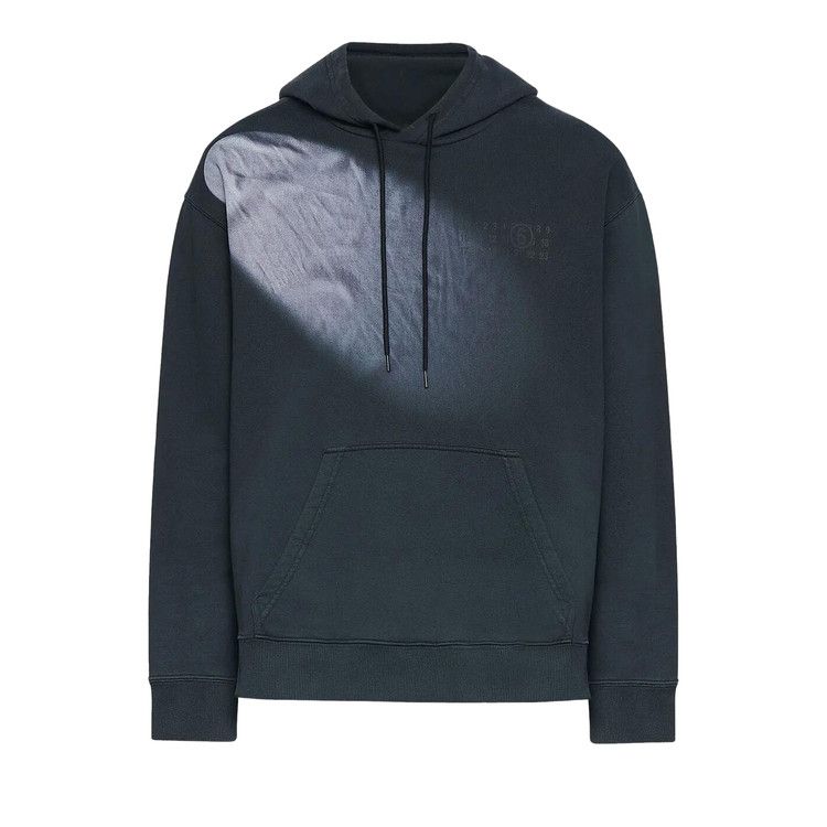 MM6 Maison Margiela Faded Logo Embroidered Hoodie 'Washed Black'