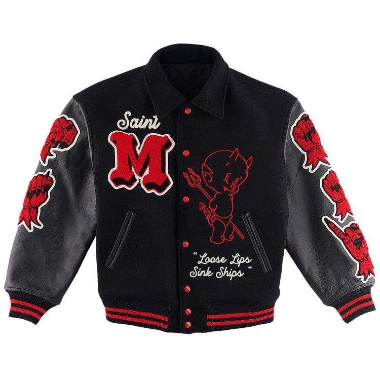 SAINT Mxxxxxx Devil Varsity Jacket 'Black'