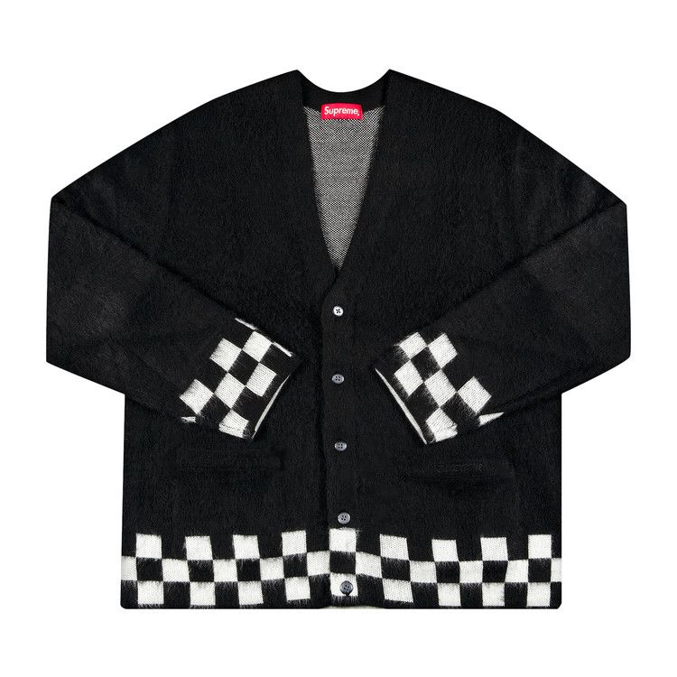 Supreme Brushed Checkerboard Cardigan 'Black'