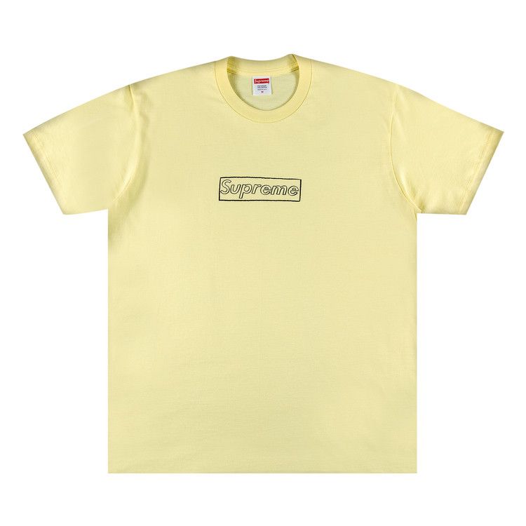 Supreme x KAWS Chalk Logo Tee 'Pale Yellow'