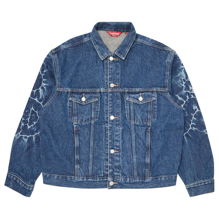 Supreme Shibori Denim Trucker Jacket 'Rigid Indigo'