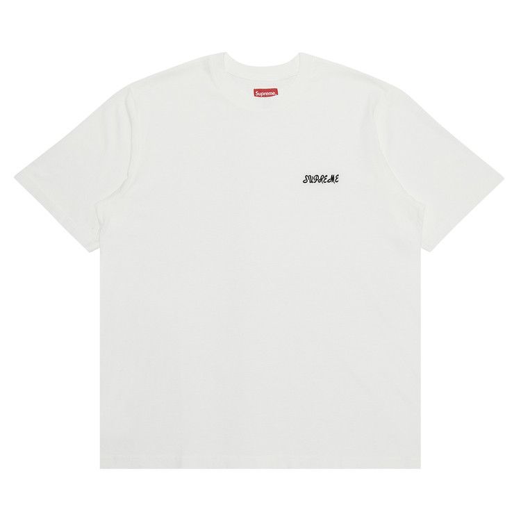 Supreme Washed Script Short-Sleeve Top 'White'