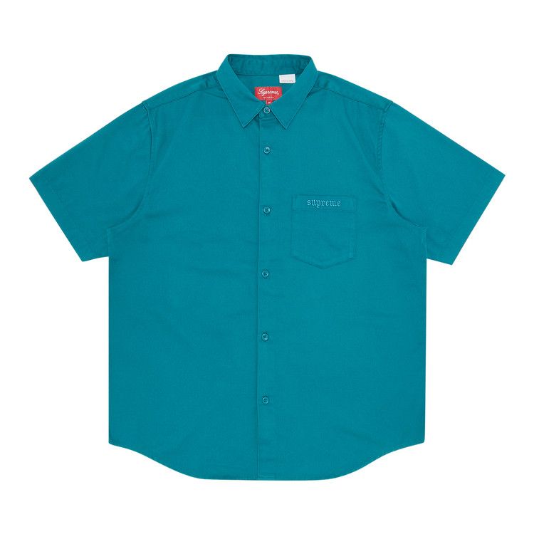 Supreme Croc Patch Short-Sleeve Work Shirt 'Teal'