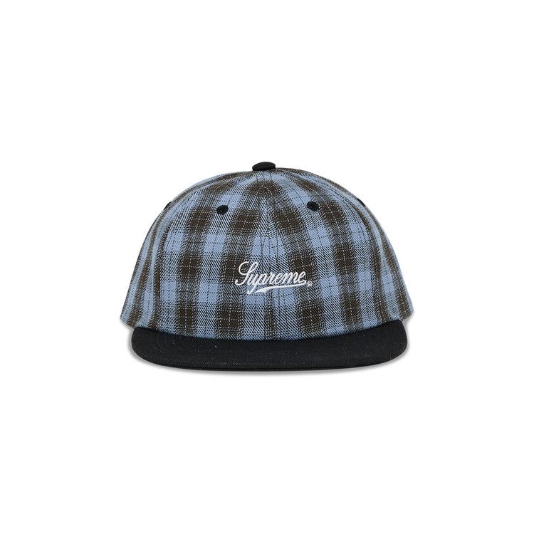 Supreme Script Logo 6-Panel 'Blue Plaid'