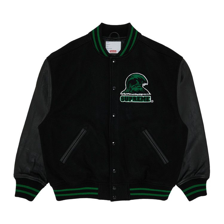 Supreme Wave Varsity Jacket 'Black'