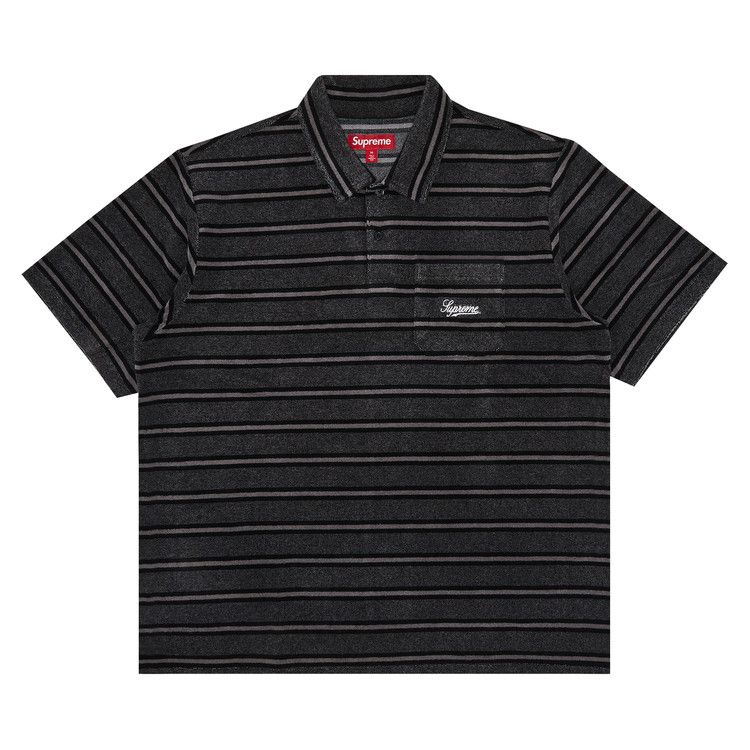 Supreme Stripe Terry Short-Sleeve Polo 'Black'