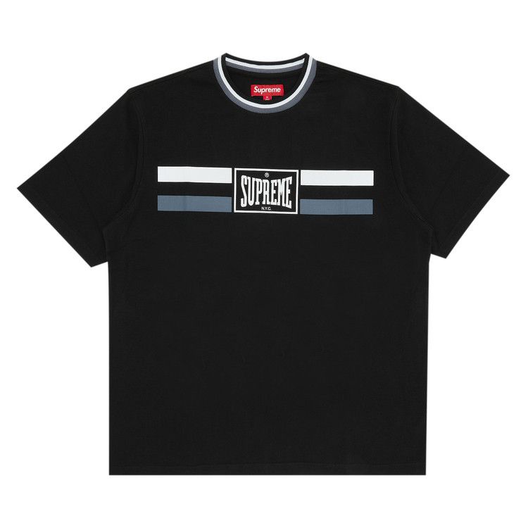 Supreme Warm Up Stripe Short-Sleeve Top 'Black'