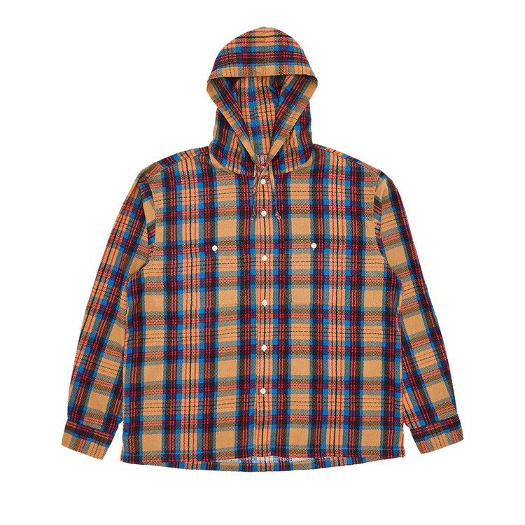 Supreme Printed Hooded Flannel Shirt 'Tan'