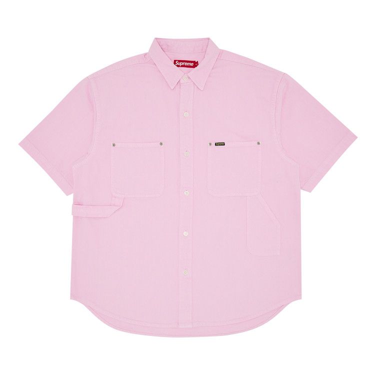 Supreme Loose Fit Short-Sleeve Denim Painter Shirt 'Pink'