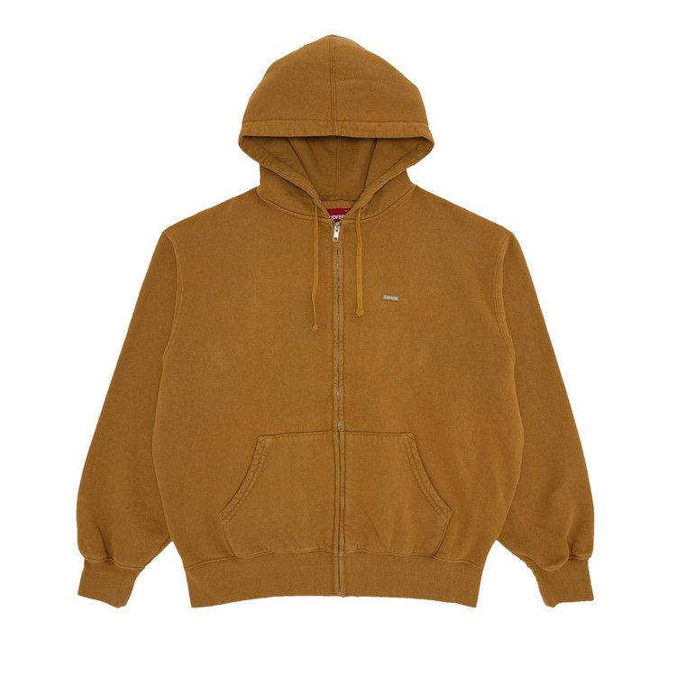 Supreme Overdyed Small Box Zip Up Hooded Sweatshirt 'Sand'