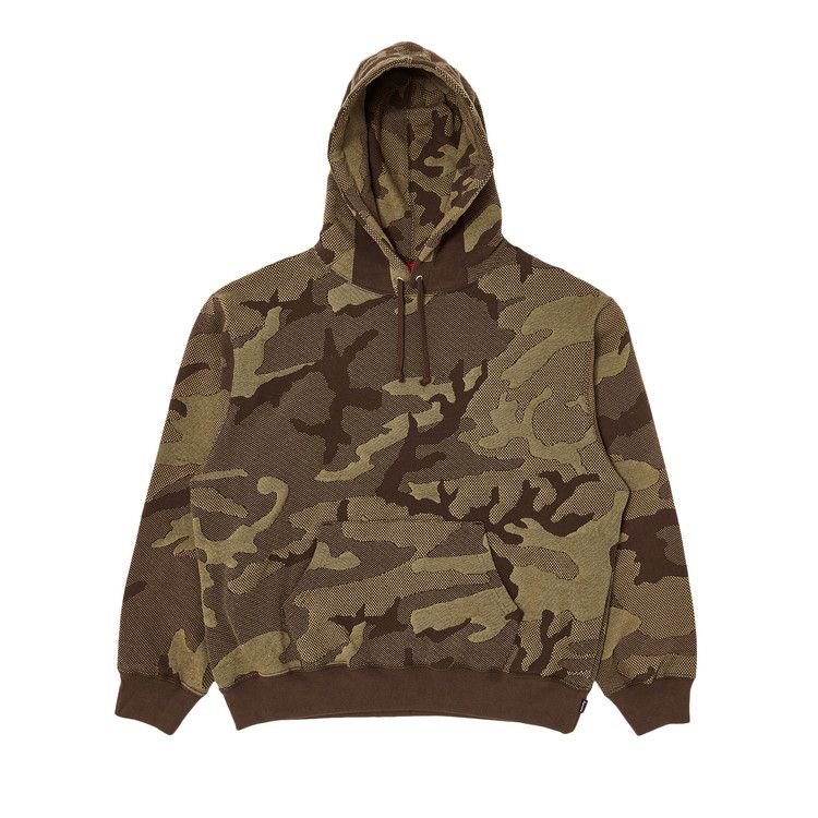 Supreme Jacquard Stripe Hooded Sweatshirt 'Brown Camo'